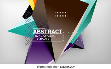 Abstract color triangles geometric background. Mosaic triangular low poly style. Vector illustration