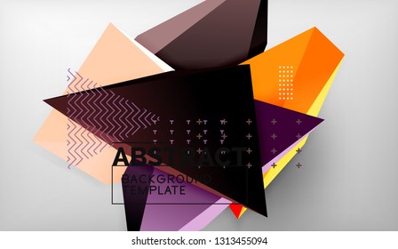 Abstrakte Dreiecke, geometrischer Hintergrund. Mosaik dreieckig Low-Poly-Stil. Vektorgrafik