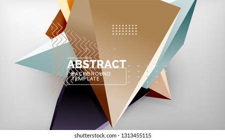 Abstract color triangles geometric background. Mosaic triangular low poly style. Vector illustration
