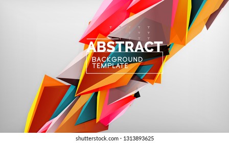 Abstract color triangles geometric background. Mosaic triangular low poly style. Vector illustration