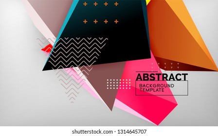Abstract color triangles geometric background. Mosaic triangular low poly style. Vector illustration