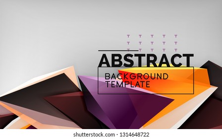 Abstract color triangles geometric background. Mosaic triangular low poly style. Vector illustration