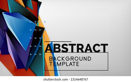 Abstract color triangles geometric background. Mosaic triangular low poly style. Vector illustration