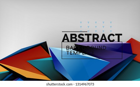 Abstract color triangles geometric background. Mosaic triangular low poly style. Vector illustration