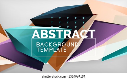 Abstract color triangles geometric background. Mosaic triangular low poly style. Vector illustration