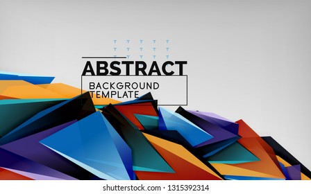 Abstract color triangles geometric background. Mosaic triangular low poly style. Vector illustration