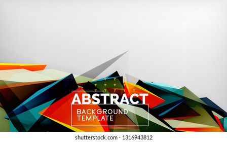 Abstract color triangles geometric background. Mosaic triangular low poly style. Vector illustration