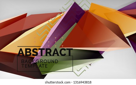 Abstract color triangles geometric background. Mosaic triangular low poly style. Vector illustration