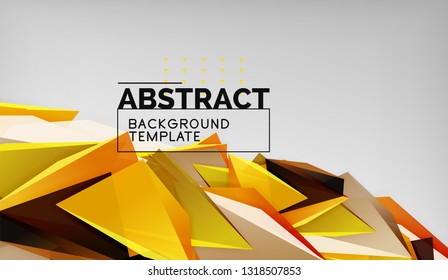 Abstract color triangles geometric background. Mosaic triangular low poly style. Vector illustration
