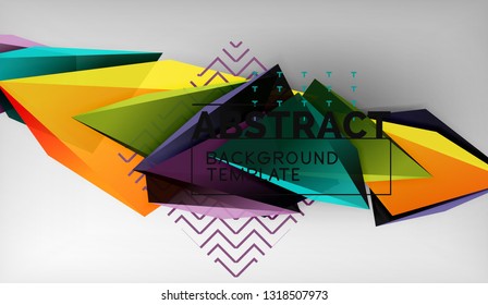 Abstract color triangles geometric background. Mosaic triangular low poly style. Vector illustration