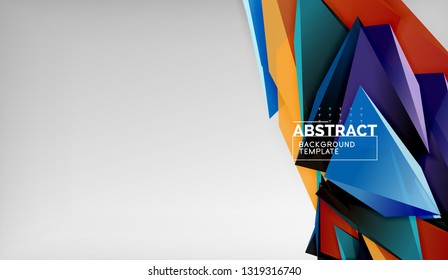 Abstract color triangles geometric background. Mosaic triangular low poly style. Vector illustration