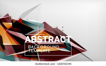 Abstract color triangles geometric background. Mosaic triangular low poly style. Vector illustration