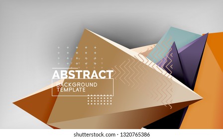Abstract color triangles geometric background. Mosaic triangular low poly style. Vector illustration