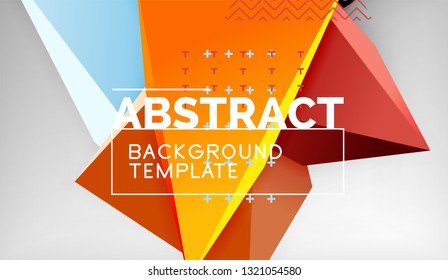 Abstract color triangles geometric background. Mosaic triangular low poly style. Vector illustration