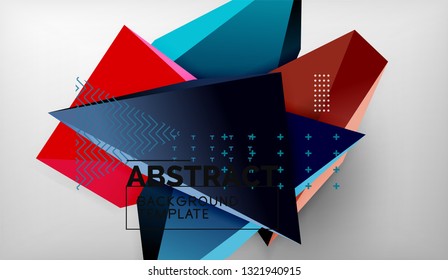 Abstrakte Dreiecke, geometrischer Hintergrund. Mosaik dreieckig Low-Poly-Stil. Vektorgrafik