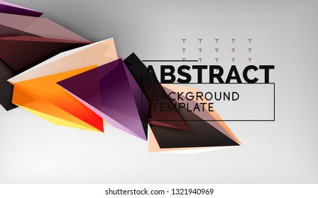 Abstract color triangles geometric background. Mosaic triangular low poly style. Vector illustration