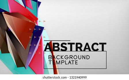 Abstrakte Dreiecke, geometrischer Hintergrund. Mosaik dreieckig Low-Poly-Stil. Vektorgrafik