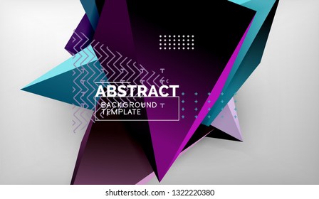 Abstract color triangles geometric background. Mosaic triangular low poly style. Vector illustration