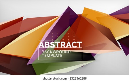 Abstract color triangles geometric background. Mosaic triangular low poly style. Vector illustration