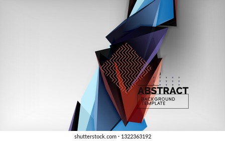 Abstrakte Dreiecke, geometrischer Hintergrund. Mosaik dreieckig Low-Poly-Stil. Vektorgrafik