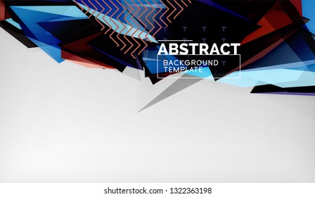 Abstract color triangles geometric background. Mosaic triangular low poly style. Vector illustration