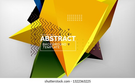 Abstrakte Dreiecke, geometrischer Hintergrund. Mosaik dreieckig Low-Poly-Stil. Vektorgrafik