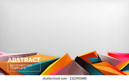 Abstract color triangles geometric background. Mosaic triangular low poly style. Vector illustration