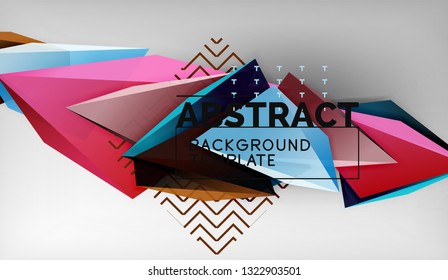 Abstract color triangles geometric background. Mosaic triangular low poly style. Vector illustration