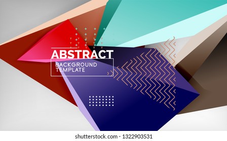 Abstract color triangles geometric background. Mosaic triangular low poly style. Vector illustration