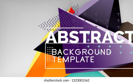 Abstract color triangles geometric background. Mosaic triangular low poly style. Vector illustration