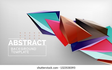 Abstract color triangles geometric background. Mosaic triangular low poly style. Vector illustration