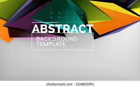 Abstract color triangles geometric background. Mosaic triangular low poly style. Vector illustration