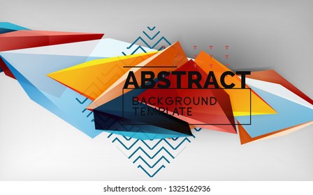Abstract color triangles geometric background. Mosaic triangular low poly style. Vector illustration