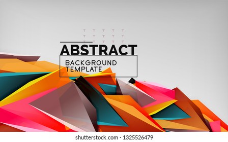 Abstract color triangles geometric background. Mosaic triangular low poly style. Vector illustration