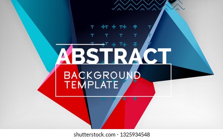 Abstract color triangles geometric background. Mosaic triangular low poly style. Vector illustration