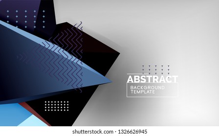 Abstract color triangles geometric background. Mosaic triangular low poly style. Vector illustration