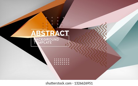 Abstract color triangles geometric background. Mosaic triangular low poly style. Vector illustration