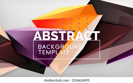 Abstract color triangles geometric background. Mosaic triangular low poly style. Vector illustration