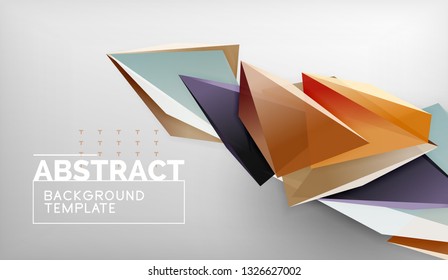 Abstract color triangles geometric background. Mosaic triangular low poly style. Vector illustration