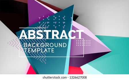 Abstract color triangles geometric background. Mosaic triangular low poly style. Vector illustration