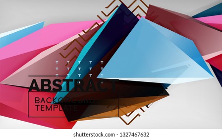 Abstract color triangles geometric background. Mosaic triangular low poly style. Vector illustration