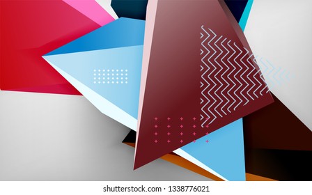El color abstracto triangula el fondo geométrico. Mosaico triangular bajo estilo de poli. Ilustración del vector