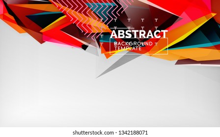 Abstract color triangles geometric background. Mosaic triangular low poly style. Vector illustration