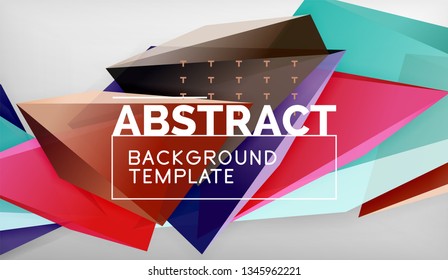 Abstract color triangles geometric background. Mosaic triangular low poly style. Vector illustration