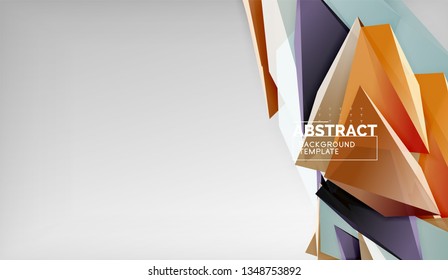 Abstract color triangles geometric background. Mosaic triangular low poly style. Vector illustration