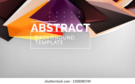 Abstract color triangles geometric background. Mosaic triangular low poly style. Vector illustration