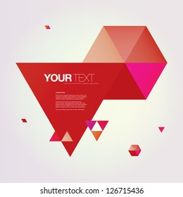 Abstract color triangles text box design vector