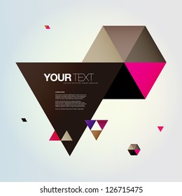 Abstract color triangles text box design vector