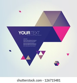 Abstract color triangles text box design vector