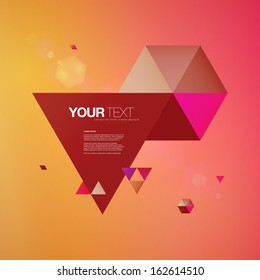 Abstract color triangles text box design  Eps 10 vector illustration 